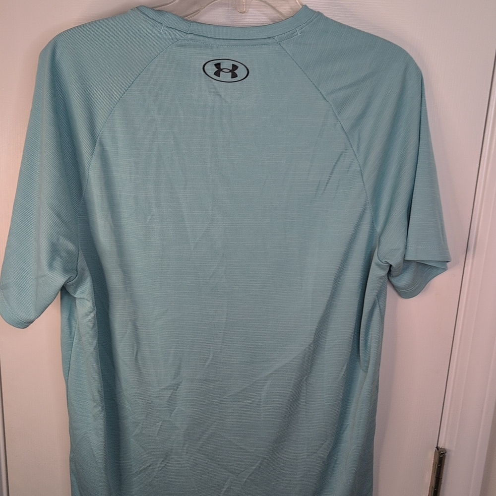Under Armour Men's Aqua Blue Short Sleeve textured tech Tee X Large - Picture 3 of 3